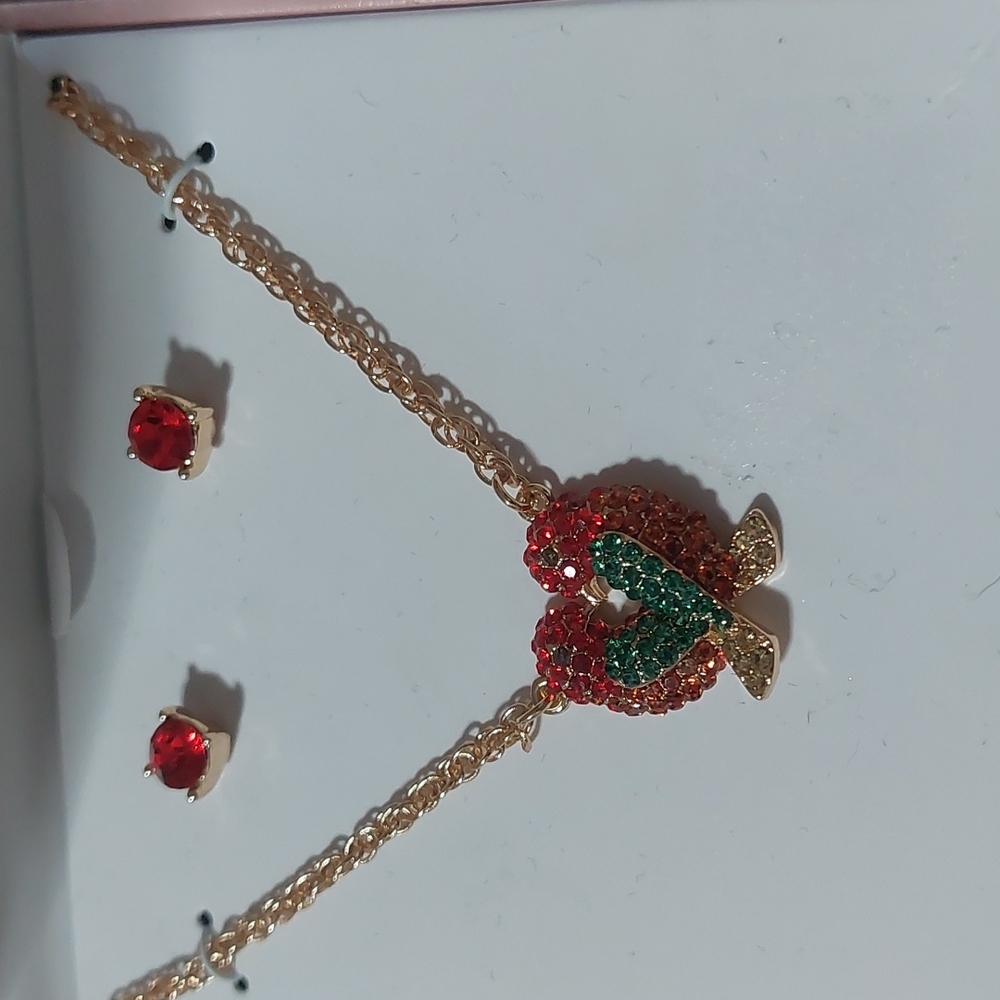 Charter Club Love Birds Gold Necklace and Earring Set NEW